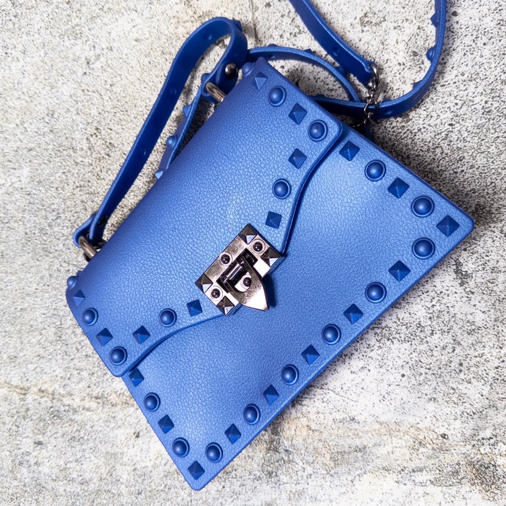 Blue Jelly Studded Crossbody Bag - Picture 2 of 8